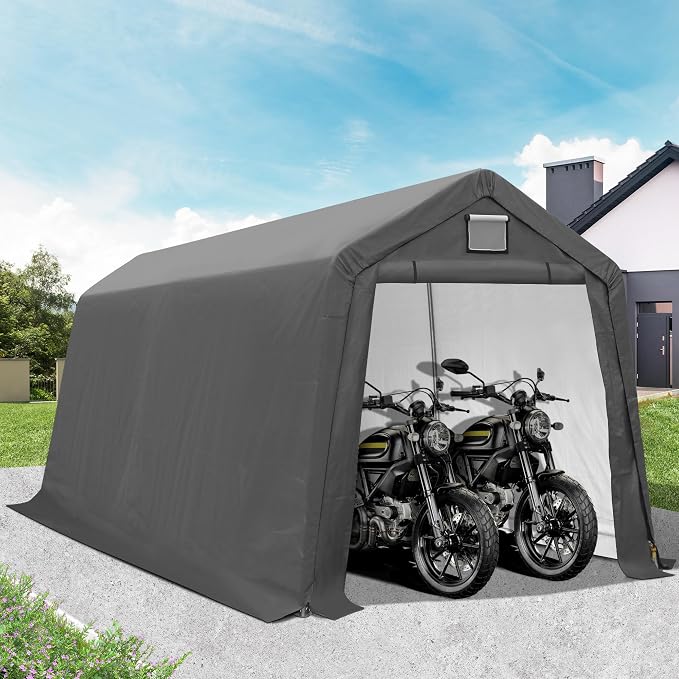 7' x 12' Outdoor Storage Shed- Heavy Duty Storage Shelter Tent - Image 9