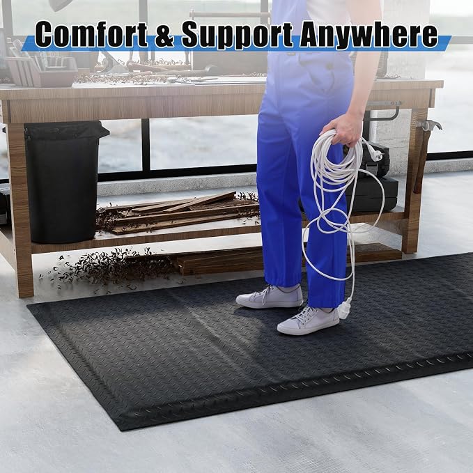 tonchean 3' x 7' Anti Fatigue Mats Industrial Extra Thick 15/16" Ergonomic - Image 5