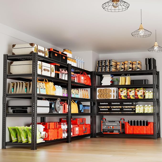 Storage Shelves 2PCS, Garage Shelving Heavy Duty 2400LBS Capacity, 5 Tier - Image 4