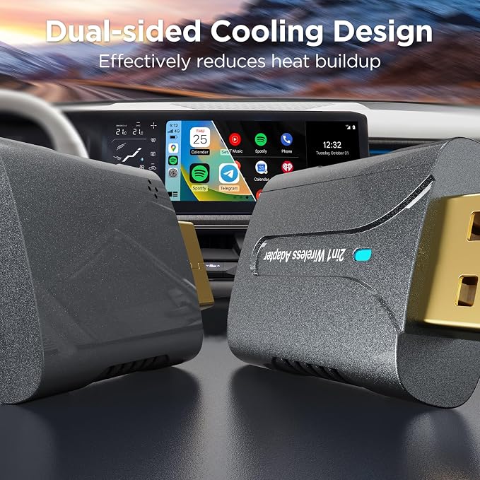 2in1 CarPlay Android Auto Wireless Adapter, Mini Car Play Cars Stick, Fast Auto - Image 3
