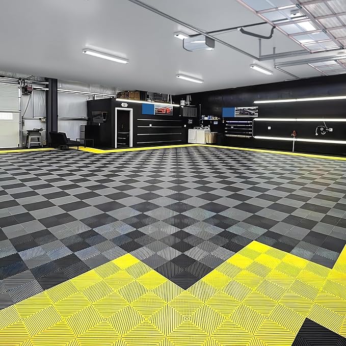 15.7"x15.7" Garage Flooring Tiles, Non-Slip Interlocking Plastic Garage Floor - Image 7