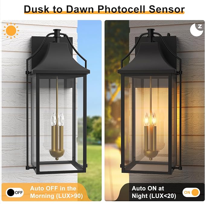 - Outdoor Wall Lights Fixtures, Large Size Dusk to Dawn Waterproof - Image 8