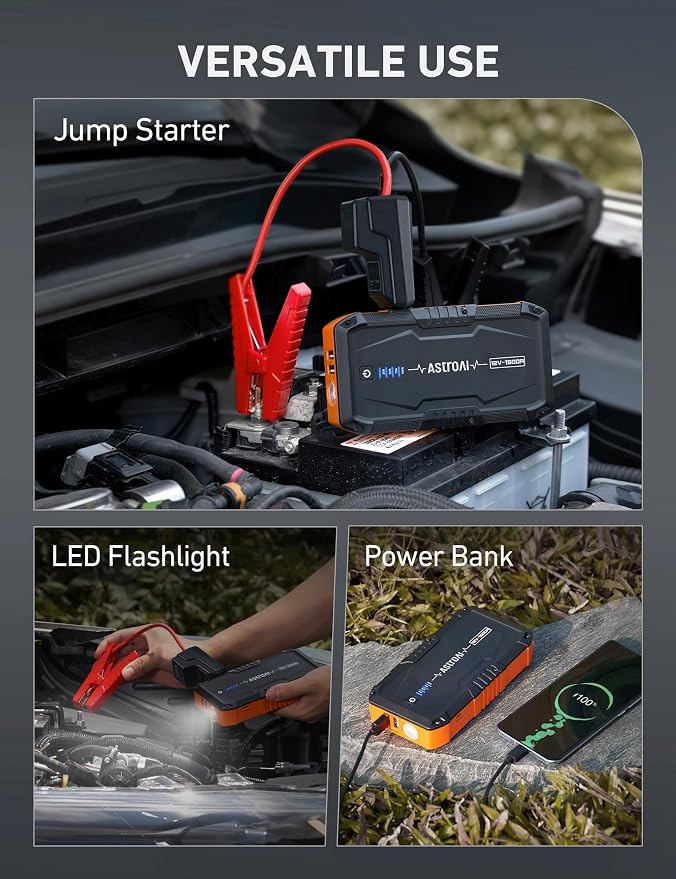 AstroAI S8 Car Battery Jump Starter, 1500A Peak Car Jumper Starter Battery Pack - Image 5