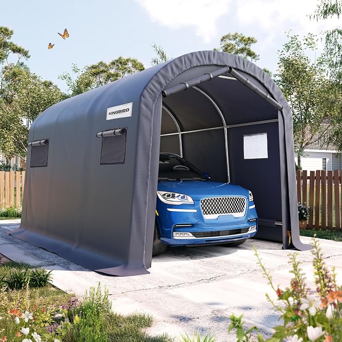 KING BIRD 10' x 15' Heavy Duty Round Style Carport - Image 7