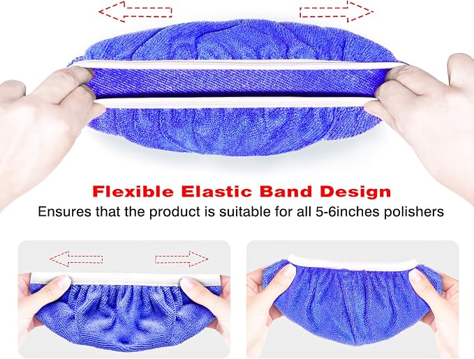 9 to 10 Inch Car Polisher Pad Bonnet, 10*Microfiber+5*Woollen - Image 5