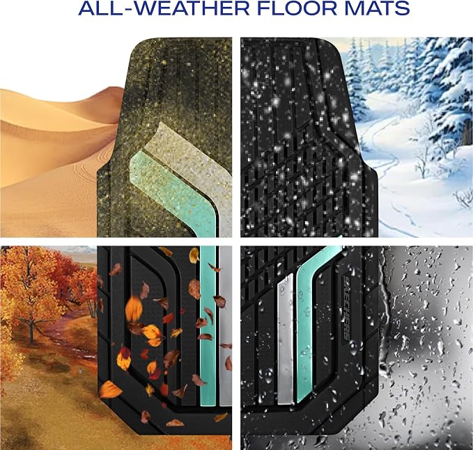 Skechers Heavy Duty Rubber Car Floor Mats, Wo Tone Design Floor Mats, All - Image 7
