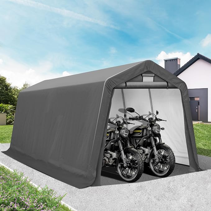 8' x 14' Outdoor Storage Shelter Shed- Heavy Duty Storage Tent - Image 8