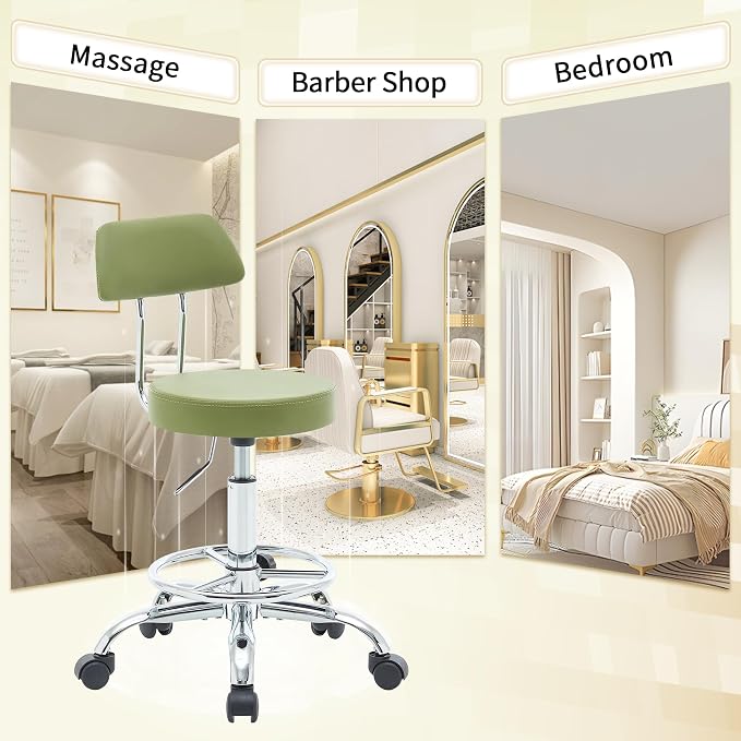 Height Adjustable Stool 19.5’’-26.6’’, Rolling Chair - Image 6