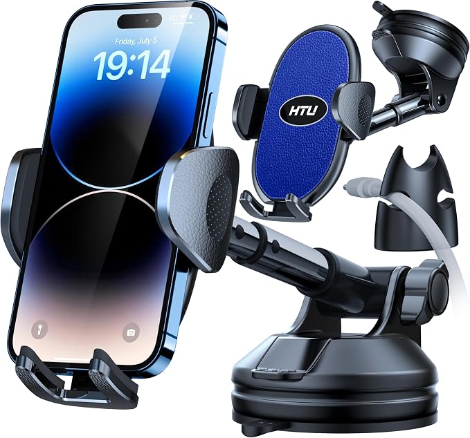 HTU 【Military-Grade Suction】 2025 Cell Phone Holder by HTU15yearsincarmounts