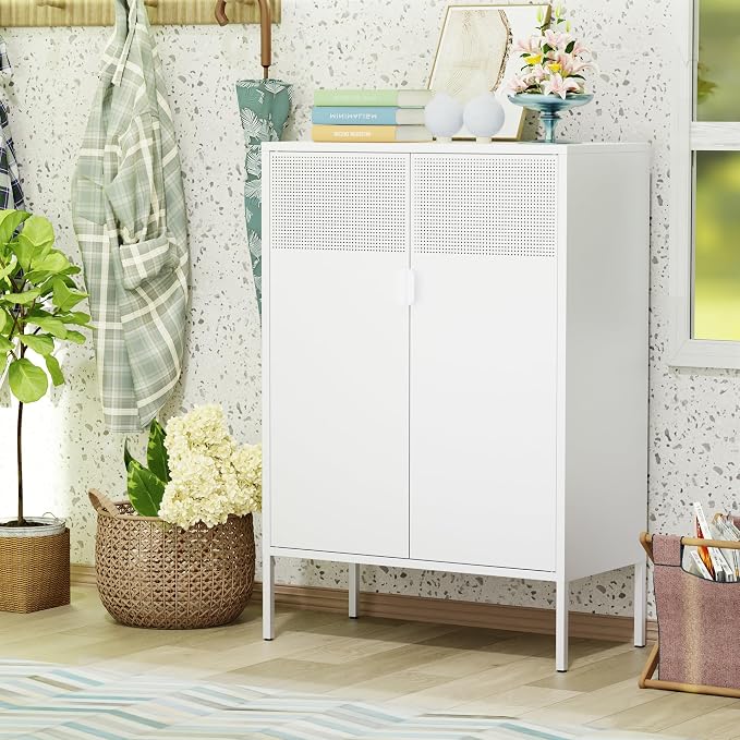 2 Mesh Door Metal Storage Cabinet - Image 8