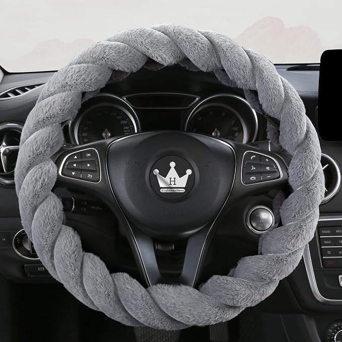 Luxury Fluffy Winter Car Steering Wheel Cover by HighnessHwoo