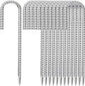 12 Inch Ground Stakes Heavy Duty J Hook 30-Pack Metal Spikes Galvanized Ground by Besitu
