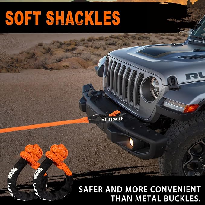 METOWARE Kinetic Recovery Rope 35, 000 LBS Offroad Tow Kit - Image 4