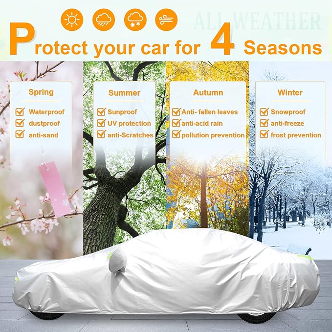 Car Cover, GORDITA Car Covers Waterproof All Weather Snowproof Windproof - Image 5