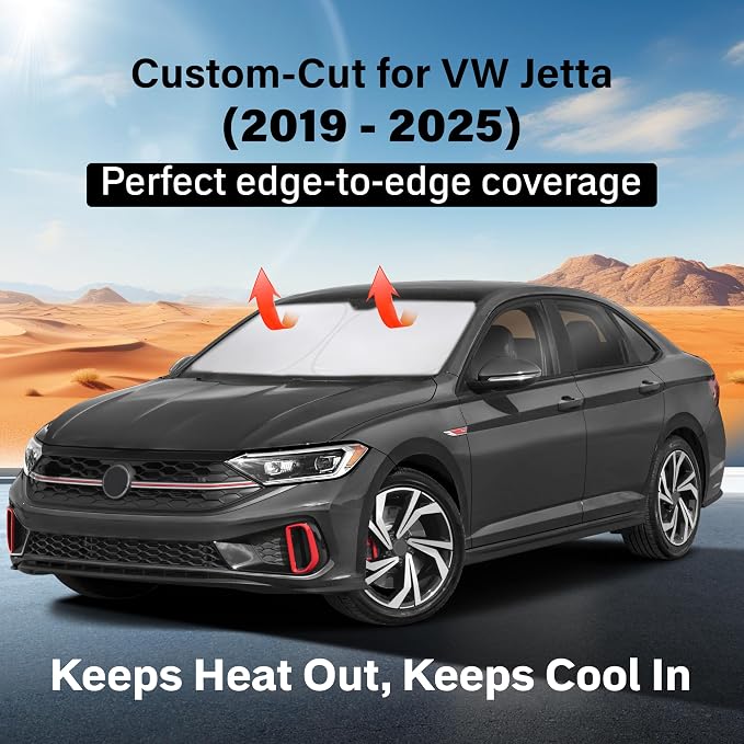for Volkswagen Jetta 2019-2025 Windshield Sunshade -EcoNour Sunshade 240T - Image 2