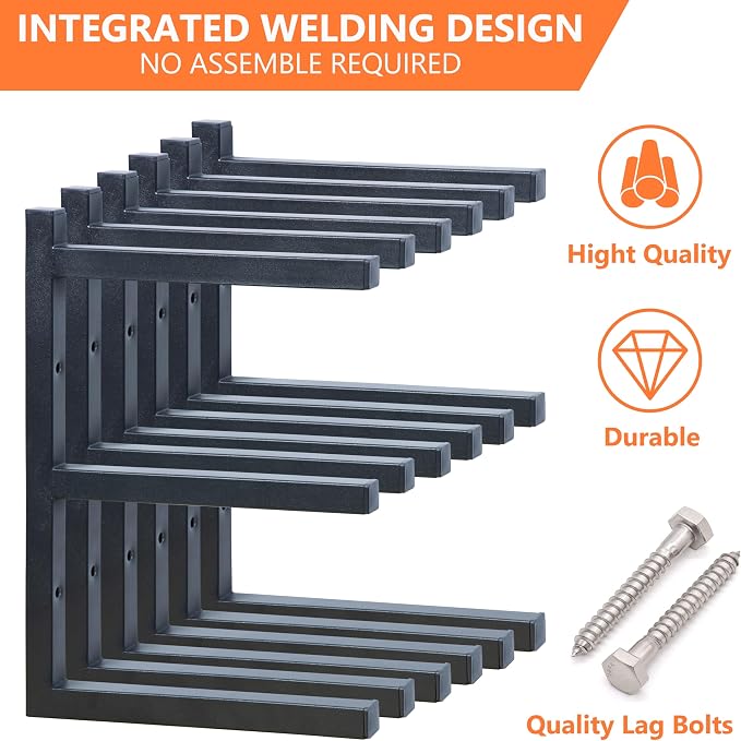 Wood Storage Racks with 3 Level, Garage Organizer Lumber Storage Rack Wall - Image 7