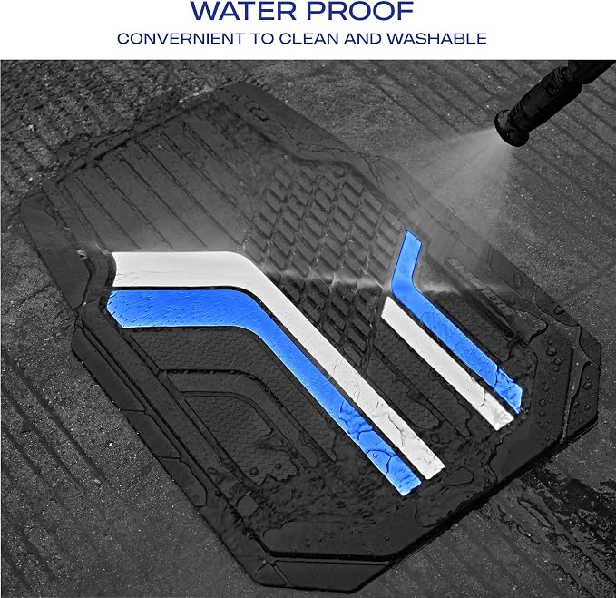 Skechers Heavy Duty Rubber Car Floor Mats, Dual Color Design Floor Mats - Image 5