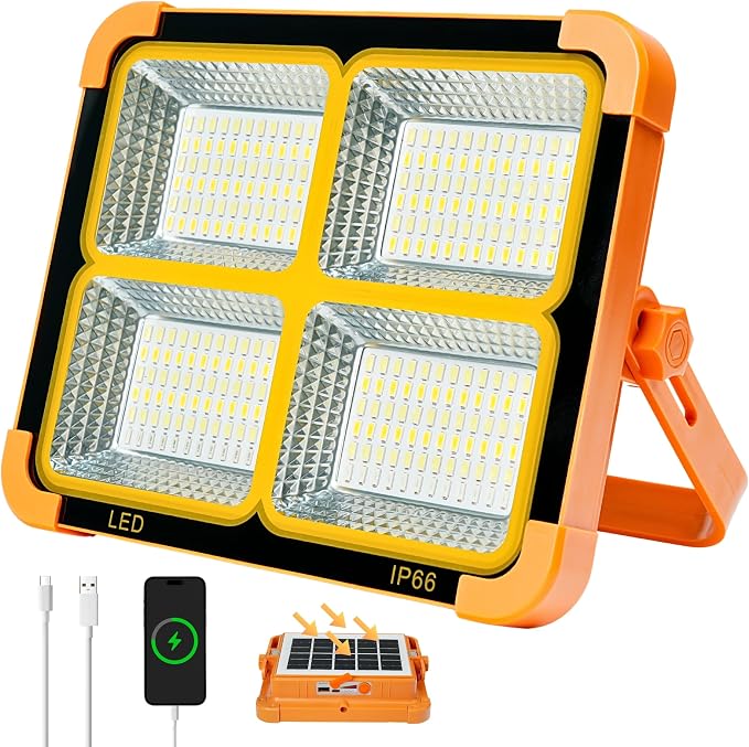LED Solar Work Light with Magnetic, 5 Lighting Modes, IP66 Waterproof, Long by YIYEDWQ