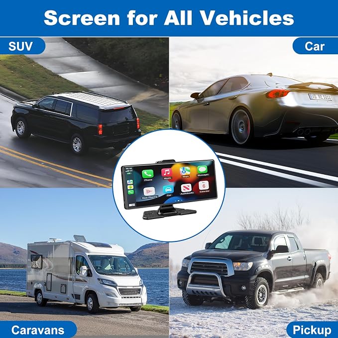 Carplay Screen for Car, 10.26" HD IPS Wireless Portable car Stereo for Apple - Image 7