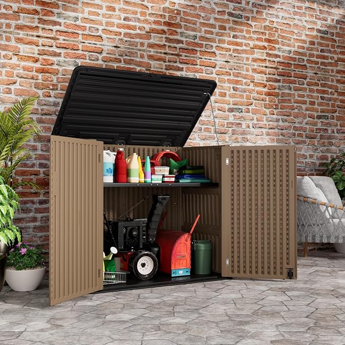 Resin Outdoor Storage Shed, Outdoor Storage Box Waterproof - Image 5