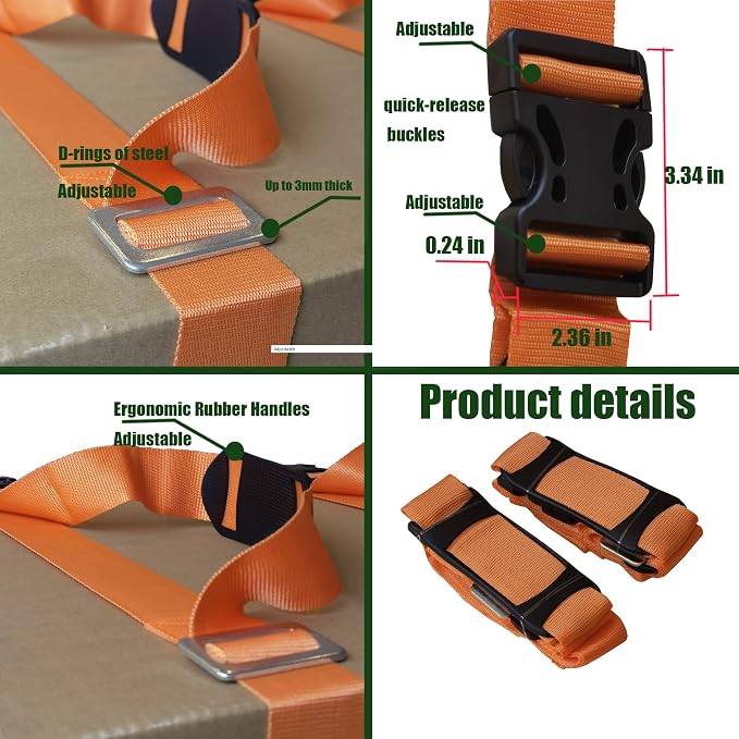 1-2 Person Lifting and Moving Straps Lift, Move and Carry Boxes, Appliances - Image 8