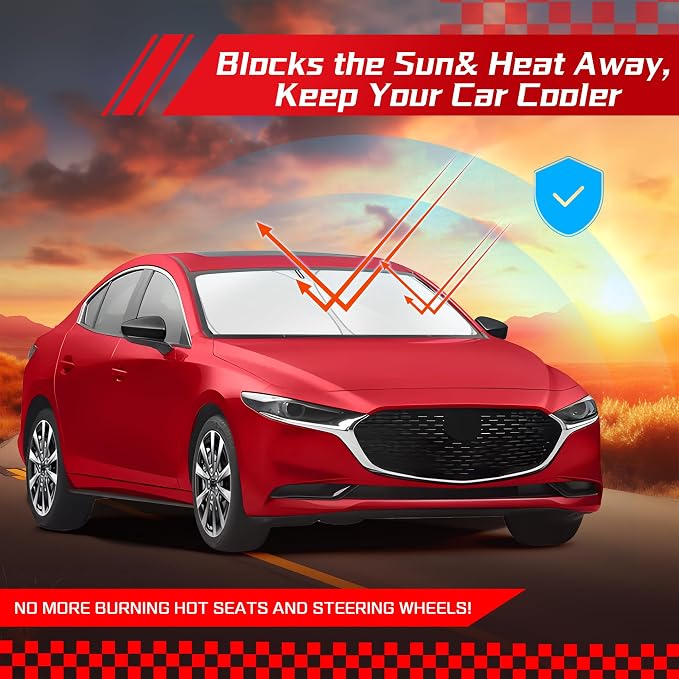 ARISMOTOR Windshield Sun Shade for Mazda 3 Mazda3 2019-2025, Custom Fit - Image 7