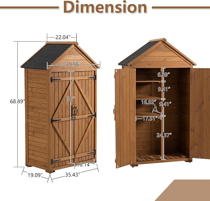 39.56"x 22.04"x 68.89" Outdoor Storage Cabinet - Image 2