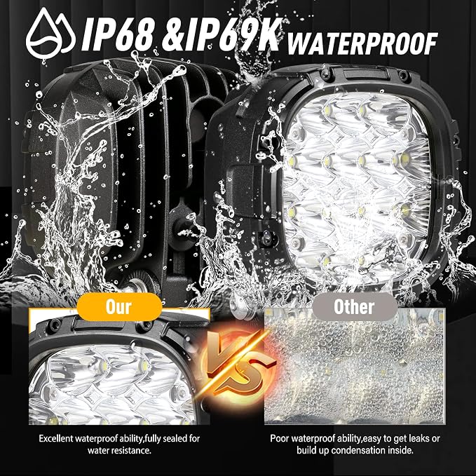 BIGLION.X 4 Inch 160W 18800LM Round LED Offroad Lights Driving Spotlights Fog - Image 4