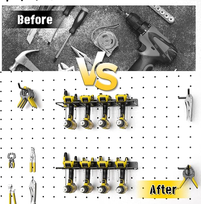 Drill Holder Wall Mount, Power Tool Organizer, Heavy Duty Metal Tool Storage - Image 5