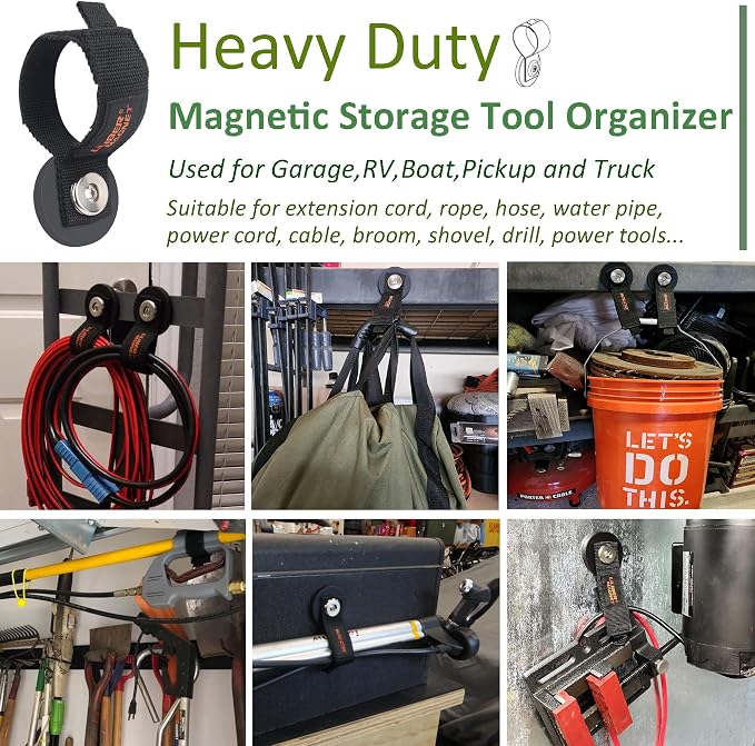 ULIBERMAGNET Strong Magnetic Storage Hooks, Heavy Duty Magnetic Garage Storage - Image 4