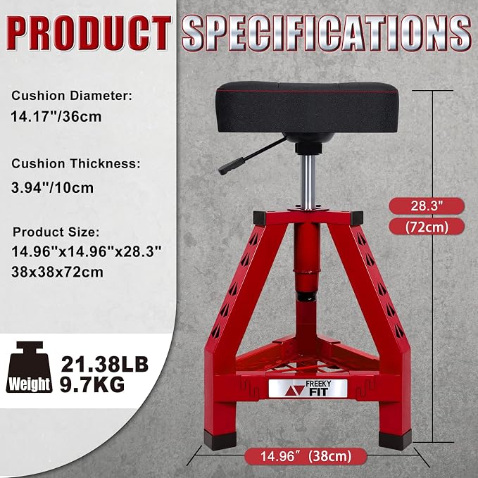 Adjustable Shop Stool, Garage Mechanic Stool Chair, Work Seat - Image 8