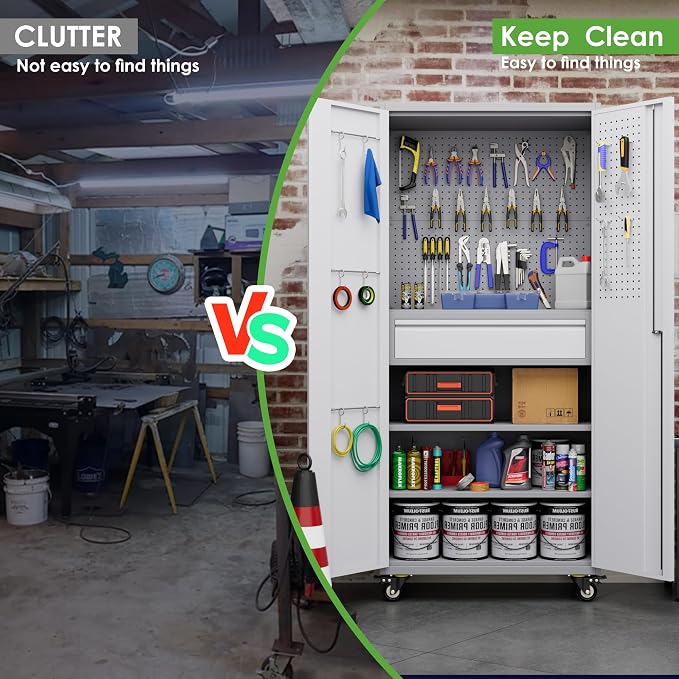 71" Metal Garage Storage Cabinet - Image 4