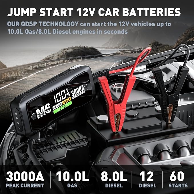 MOSTOOL M6 Car Jump Starter, 3000A Peak 12V Battery Jump Starter Power Pack - Image 2