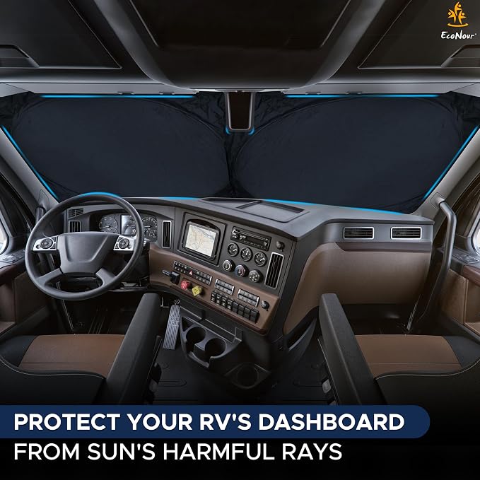 EcoNour RV Windshield Sunshade | Reflective RV Windshield Cover - Image 2