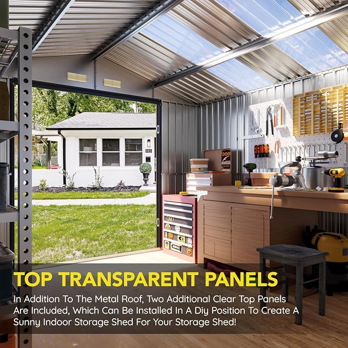 10x12 FT Outdoor Metal Storage Shed - Image 6