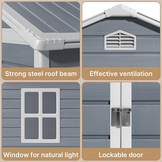 Gizoon 6x4 FT Outdoor Storage Shed - Image 9