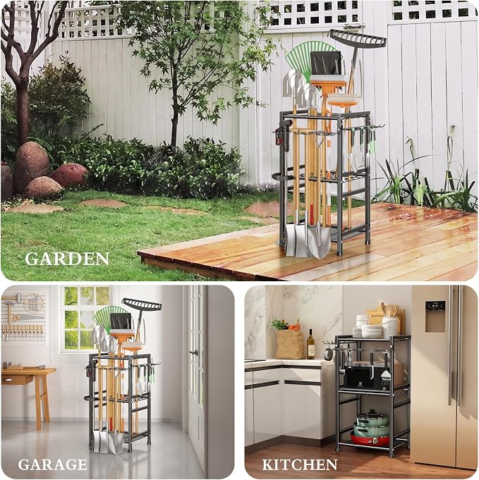 Garden Tool Organizer Storage Metal Yard Tool Organizer Heavy Duty Garden Tool - Image 6