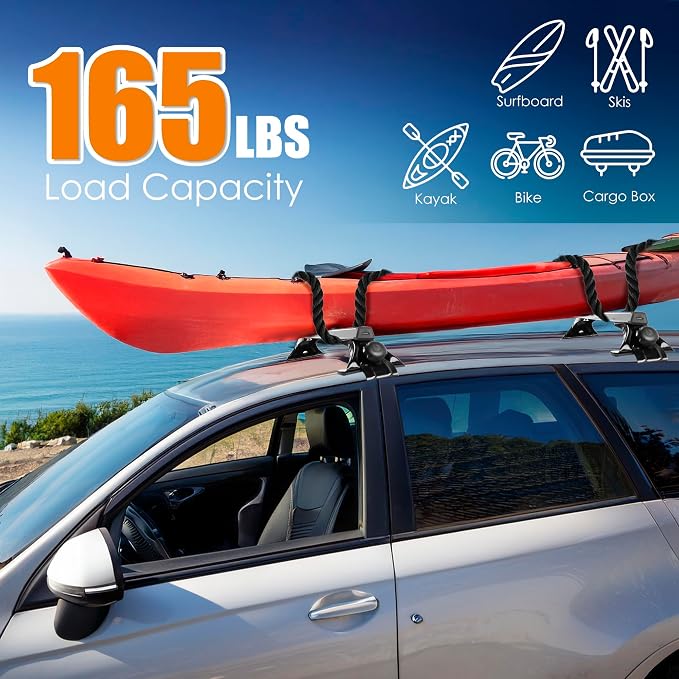 48" Universal Roof Rack Cross Bars, Upgraded Aluminum Lockable Crossbars - Image 4