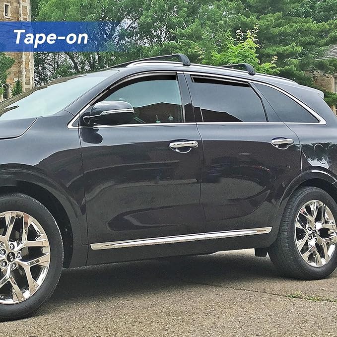 Window Visors Rain Guards for 2016 2017 2018 2019 2020 Kia Sorento, Out-Channel - Image 3