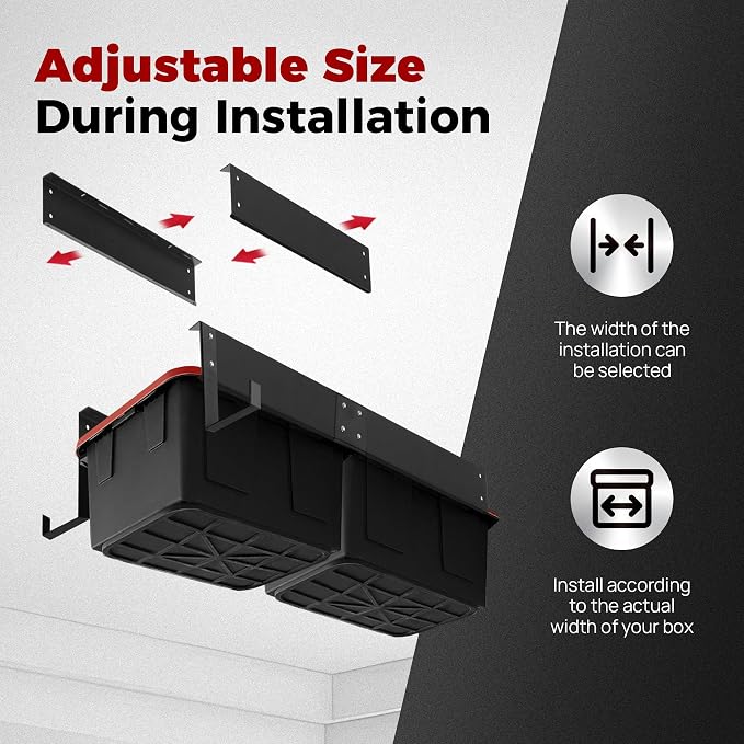 Overhead Garage Storage Rack System – Heavy-Duty Adjustable Ceiling Rails - Image 3