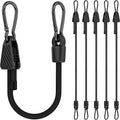 Adjustable Bungee Cords with Hooks, 6 Pack Heavy Duty Outdoor Carabiner Bungee by Rugtol