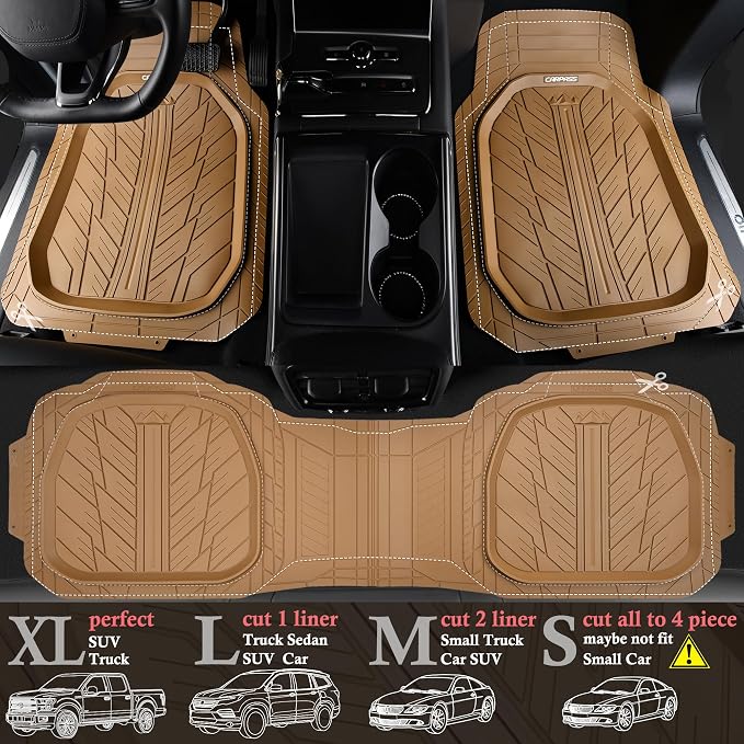 CAR PASS Tire Tread DeepDish Rubber Floor Mats - Image 3