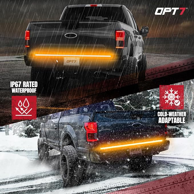 OPT7 60" Redline Triple Row LED Tailgate Light Bar w/Sequential Amber Turn - Image 3