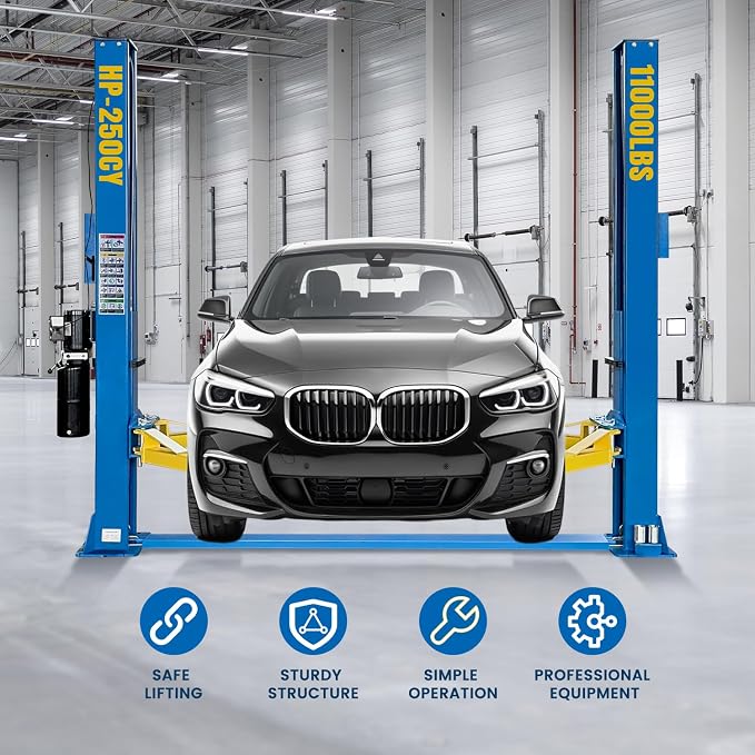 110V Two Post Car Lift 11, 000 LBS Heavy Duty Floor Plate 2 Posts Auto Hoist - Image 5