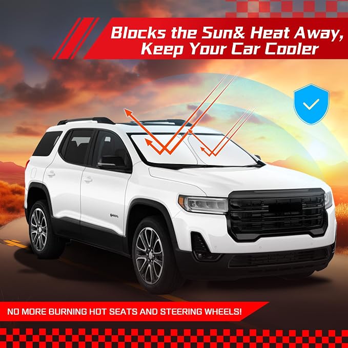ARISMOTOR Windshield Sun Shade for GMC Acadia 2017-2023, Custom Fit Foldable - Image 7