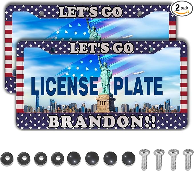 License Plate Frames for Women Multicolor License Plate Covers for Men Lets Go by Unknown