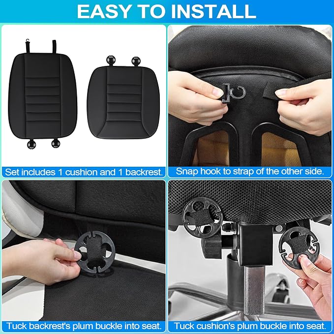 MYFAMIREA Car Seat Cushion and Back Support Pillow 1.2'' Thick Memory Foam Desk - Image 4