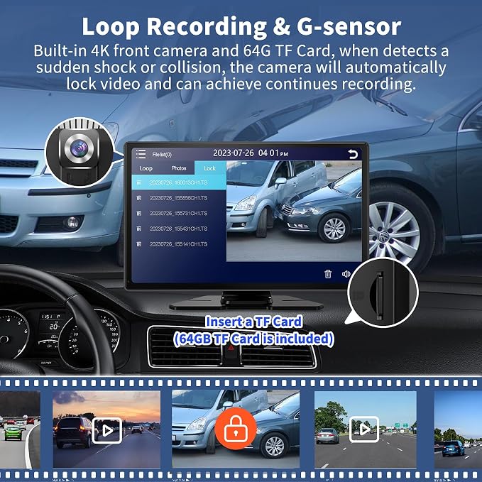 Carplay Screen for Car, 1080P Backup Camera, Car Stereo for Carplay & Android - Image 5