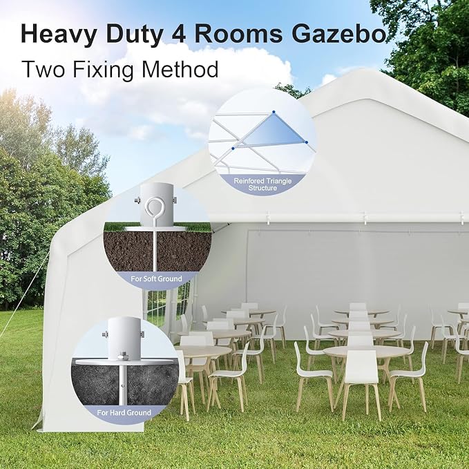 Morngardo 20'x26' Carports Clearance, Large Canopy Tent - Image 6