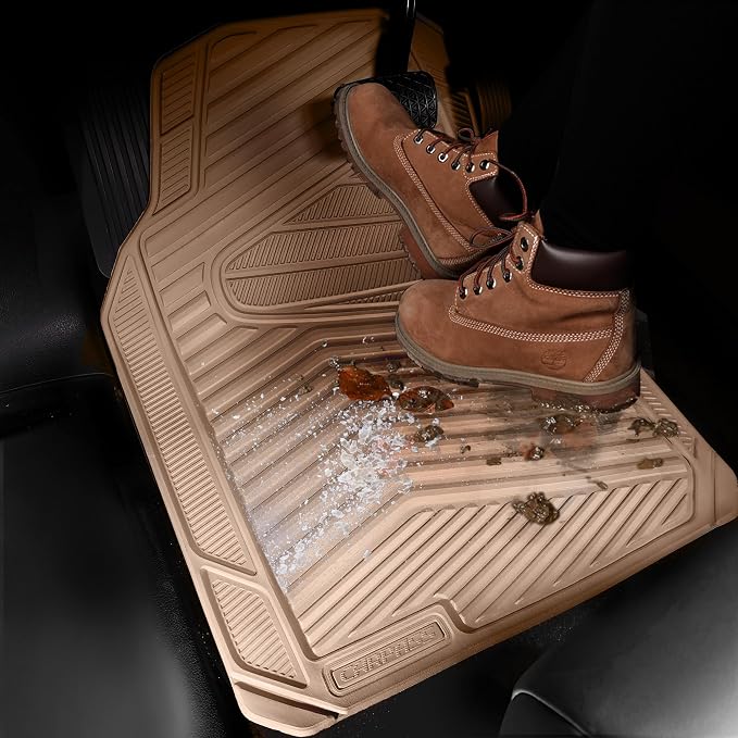 CAR PASS Rubber Car Mats, Car Floor Mats All Weather Car Mat Full Set 3 Piece - Image 6